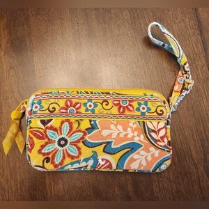 Vera Bradley Yellow Floral Quilted Wristlet Wallet